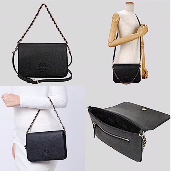 Tory Burch Cross Body Black with Tag Leather Clutch - Picture 2 of 13